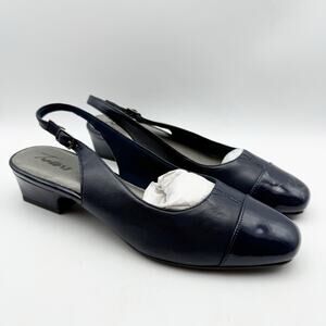 Trotters Womens Dea Pumps US 10 Narrow Navy Leather GUC
